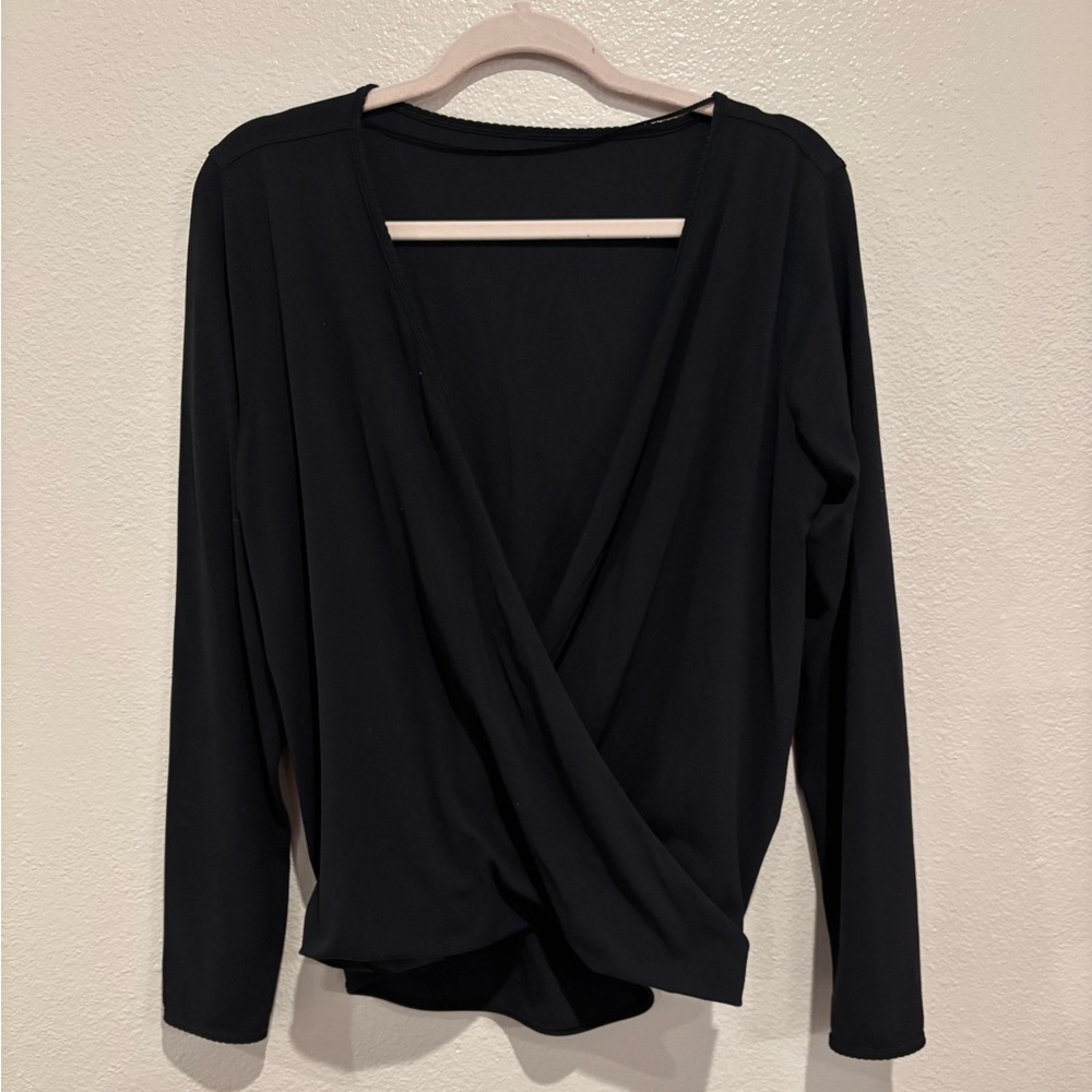 Lululemon Athletica Black Wrap Blouse